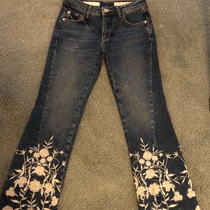 Anthropologie Embroidered Jeans